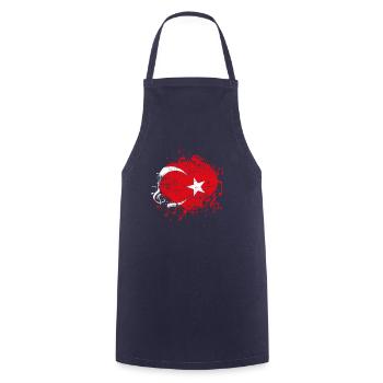 Turkey flag music - Cooking Apron - navy - Front - AI Model Male 185 dark (185cm)