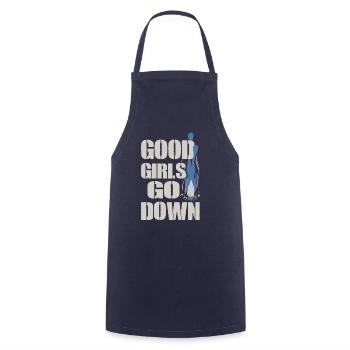 Diver girl - Cooking Apron - navy - Front - AI Model Male 185 dark (185cm)