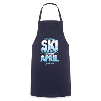 Ski Skifahrer Geburtstag April - Kochschürze - Navy - Vorne - AI Model Male 185 dark (185cm)