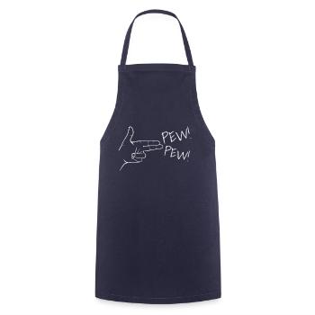 Vintage PEW PEW Finger Gun - Kochschürze - Navy - Vorne - AI Model Male 185 dark (185cm)