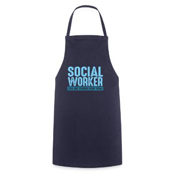 Social worker - Cooking Apron - navy - Front - AI Model Male 185 dark (185cm)