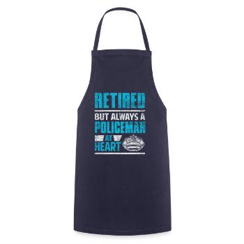 Police pensioner cop retirement - Cooking Apron - navy - Front - AI Model Male 185 dark (185cm)