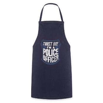 Officier de police - Tablier de cuisine - marine - Devant - AI Model Male 185 dark (185cm)