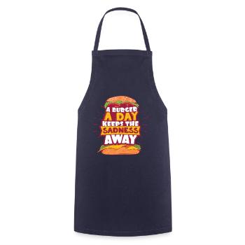 Burger - Kochschürze - Navy - Vorne - AI Model Male 185 dark (185cm)