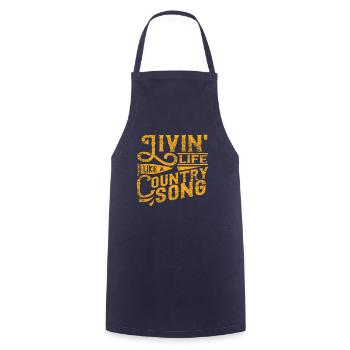 Country music - Cooking Apron - navy - Front - AI Model Male 185 dark (185cm)