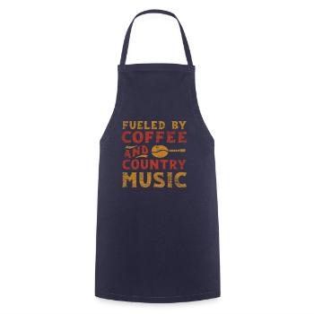Country Musik und Kaffee - Kochschürze - Navy - Vorne - AI Model Male 185 dark (185cm)