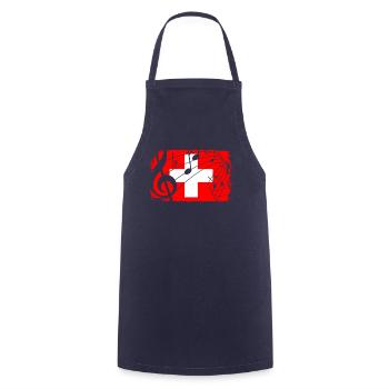 Drapeau de la musique suisse - Tablier de cuisine - marine - Devant - AI Model Male 185 dark (185cm)