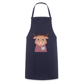 Taureau vache - Tablier de cuisine - marine - Devant - AI Model Male 185 dark (185cm)