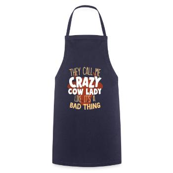 Cow peasant woman - Cooking Apron - navy - Front - AI Model Male 185 dark (185cm)