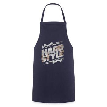 Techno hardstyle - Tablier de cuisine - marine - Devant - AI Model Male 185 dark (185cm)