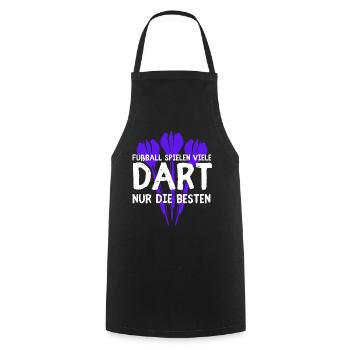 FUSSBALL SPIELEN VIELE - DART NUR DIE BESTEN !!! - Kochschürze - Schwarz - Vorne - AI Model Male 185 dark (185cm)