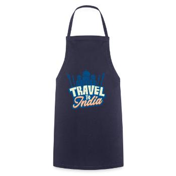 Voyage en Inde - Tablier de cuisine - marine - Devant - AI Model Male 185 dark (185cm)