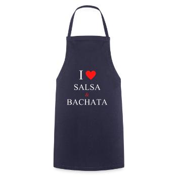 Ich liebe Salsa und Bachata - Kochschürze - Navy - Vorne - AI Model Male 185 dark (185cm)