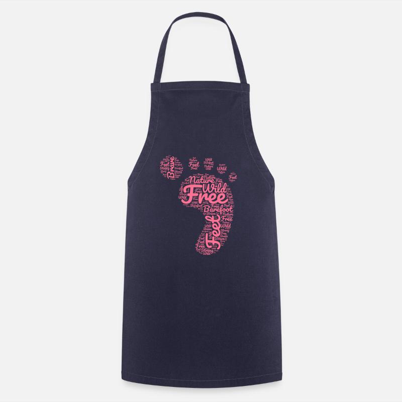 Empreinte de pas pieds nus - Tablier de cuisine - marine