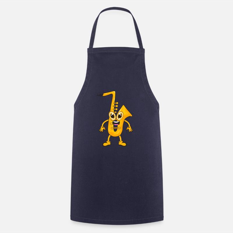 saxophone - Tablier de cuisine - marine
