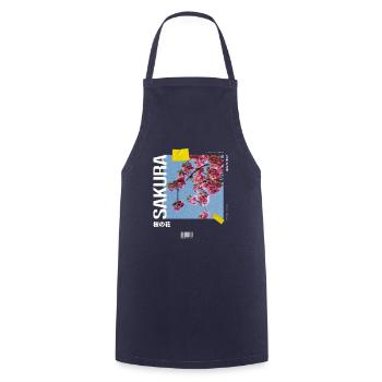 Sakura - Cooking Apron - navy - Front - AI Model Male 185 dark (185cm)