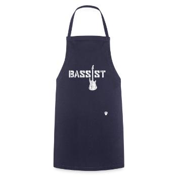 Bassist bass player clef music band rock star - Cooking Apron - navy - Front - AI Model Male 185 dark (185cm)