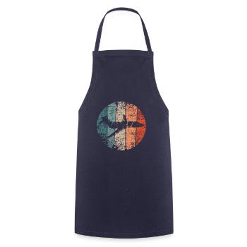 Pilot plane vintage - Cooking Apron - navy - Front - AI Model Male 185 dark (185cm)