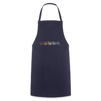 Vintage racing bike - Cooking Apron - navy - Front - AI Model Male 185 dark (185cm)