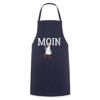 Moin Moin Möwe am Kiel am Meer - Kochschürze - Navy - Vorne - AI Model Male 185 dark (185cm)