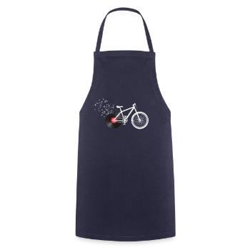 Fahrrad Vinyl Schallplatte - Kochschürze - Navy - Vorne - AI Model Male 185 dark (185cm)