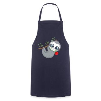 Valentine's day gift sloth with rose - Cooking Apron - navy - Front - AI Model Male 185 dark (185cm)