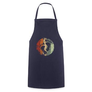 Barefoot footprint foot vintage - Cooking Apron - navy - Front - AI Model Male 185 dark (185cm)
