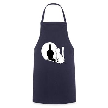 Middle finger cats shadow - Cooking Apron - navy - Front - AI Model Male 185 dark (185cm)