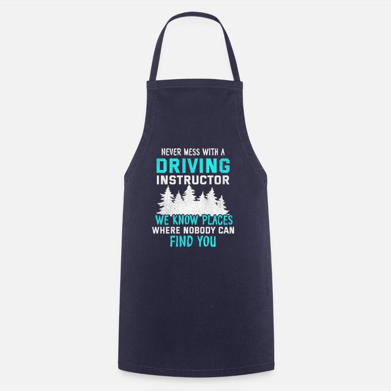 Driving instructor driving school car driving license traffic - Cooking Apron - navy