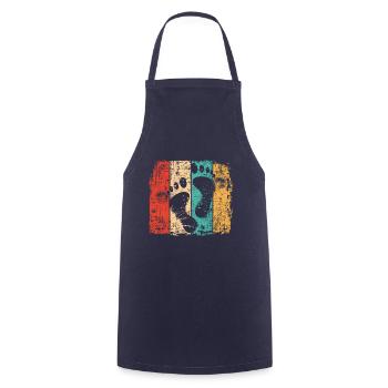 Footprint Barefoot vintage foot - Cooking Apron - navy - Front - AI Model Male 185 dark (185cm)