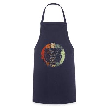 Bear vintage - Cooking Apron - navy - Front - AI Model Male 185 dark (185cm)