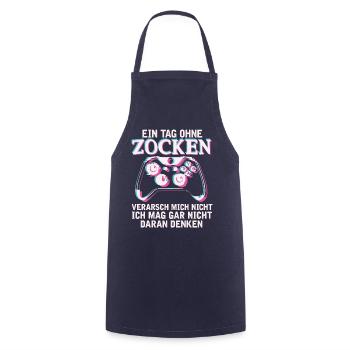 Zocker Tag ohne Gaming Gamer Geschenk - Kochschürze - Navy - Vorne - AI Model Male 185 dark (185cm)