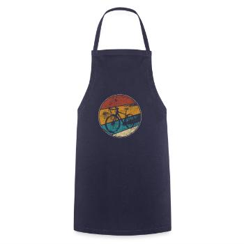 Vintage racing bike - Cooking Apron - navy - Front - AI Model Male 185 dark (185cm)