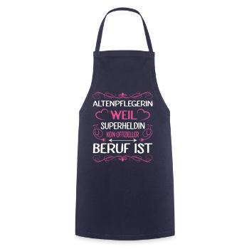 Altenpflegerin Altenpfleger Pfleger Pflegehelfer - Kochschürze - Navy - Vorne - AI Model Male 185 dark (185cm)