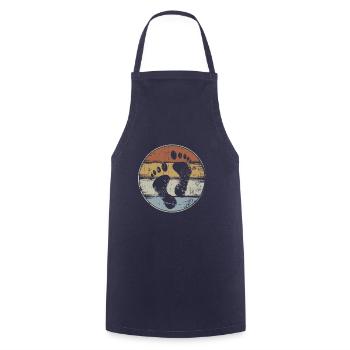 Barefoot footprint vintage feet - Cooking Apron - navy - Front - AI Model Male 185 dark (185cm)
