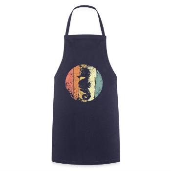 Seepferdchen retro - Kochschürze - Navy - Vorne - AI Model Male 185 dark (185cm)