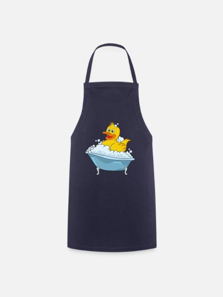 Badeente in einer Badewanne - Kochschürze - Navy