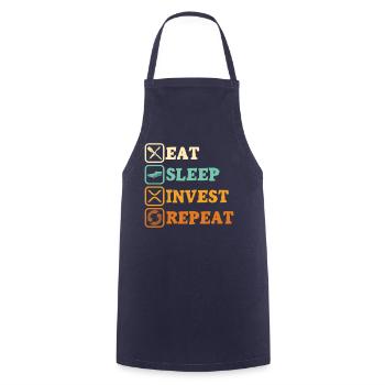Eat Sleep Invest Repeat Rypto Ripple XRP - Cooking Apron - navy - Front - AI Model Male 185 dark (185cm)