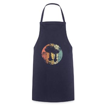Mushrooms vintage - Cooking Apron - navy - Front - AI Model Male 185 dark (185cm)
