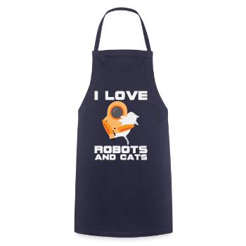 I Love Robots And Cats Pet Owner Robotics Engineer - Kochschürze - Navy - Vorne - AI Model Male 185 dark (185cm)