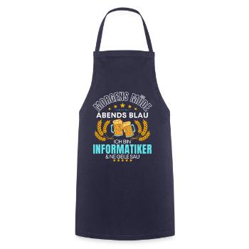 ICH BIN DER INFORMATIKER DIE GEILE SAU! INFORMATIK - Kochschürze - Navy - Vorne - AI Model Male 185 dark (185cm)