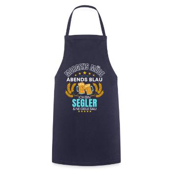 ICH BIN DER SEGLER DIE GEILE SAU! SEGEL SPRUCH - Kochschürze - Navy - Vorne - AI Model Male 185 dark (185cm)