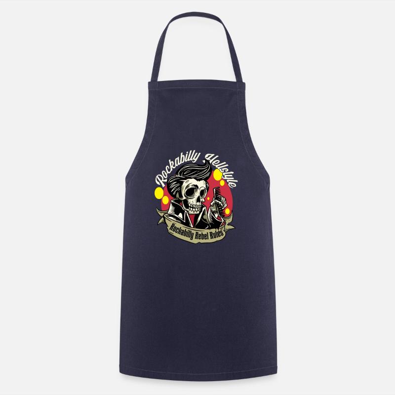 Rockabilly Rebel Rules Rockabilly Hellstyle - Tablier de cuisine - marine