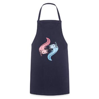 Axolotl Yin Yang Kawaii Mexican Fish Animal - Cooking Apron - navy - Front - AI Model Male 185 dark (185cm)