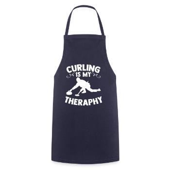 curling - Cooking Apron - navy - Front - AI Model Male 185 dark (185cm)
