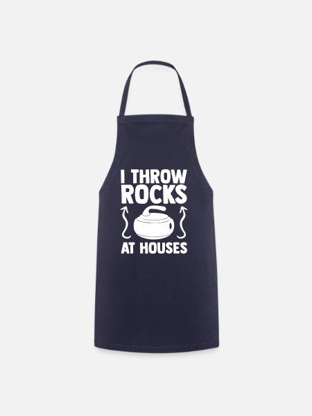 curling - Cooking Apron - navy
