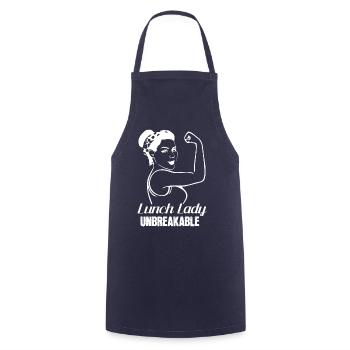 Mother and cafeteria worker makes me - Cooking Apron - navy - Front - AI Model Male 185 dark (185cm)