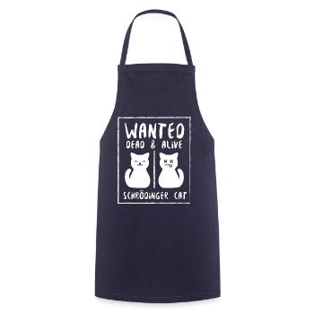 Schrödinger chat geek geek physicien science - Tablier de cuisine - marine - Devant - AI Model Male 185 dark (185cm)