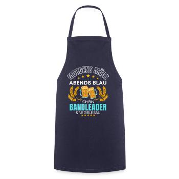 ICH BIN DER BANDLEADER DIE GEILE SAU! SÄNGER BAND - Kochschürze - Navy - Vorne - AI Model Male 185 dark (185cm)