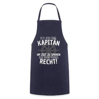 Kapitän Spruch Herren Boot Segler Nautik Motorboot - Kochschürze - Navy - Vorne - AI Model Male 185 dark (185cm)